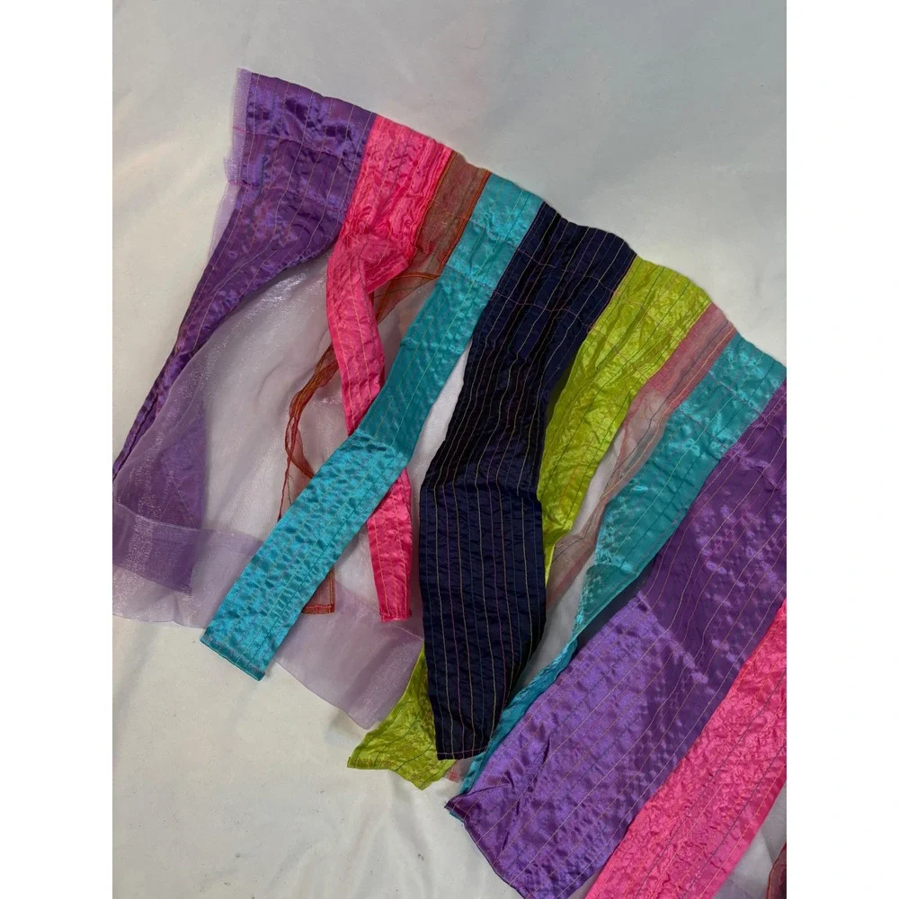 Wamsutta Colorful Streamer Valance Window Treatment Multicolor Set of 5 57x16